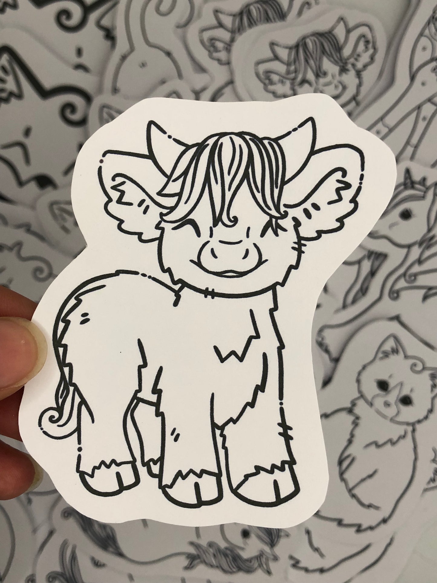 Cow coloring sticker