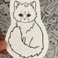 Fluffy cat coloring sticker