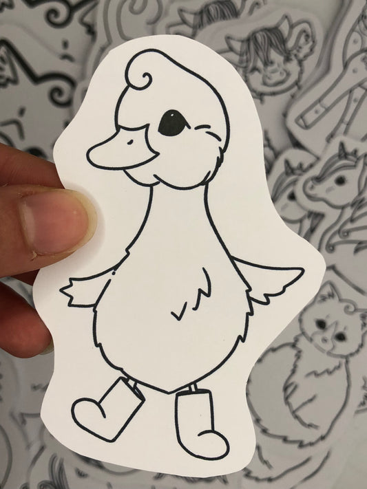 Ducking coloring aticker