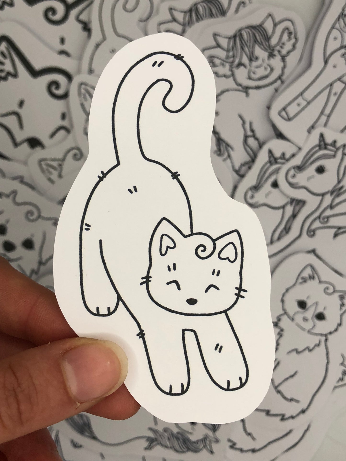 Cat coloring sticker