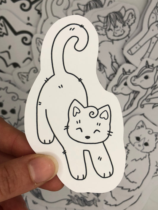 Cat coloring sticker