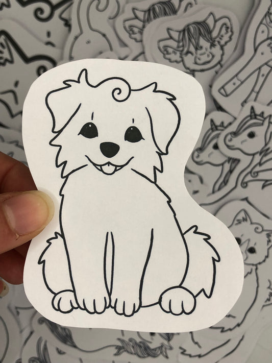 Dog coloring sticker