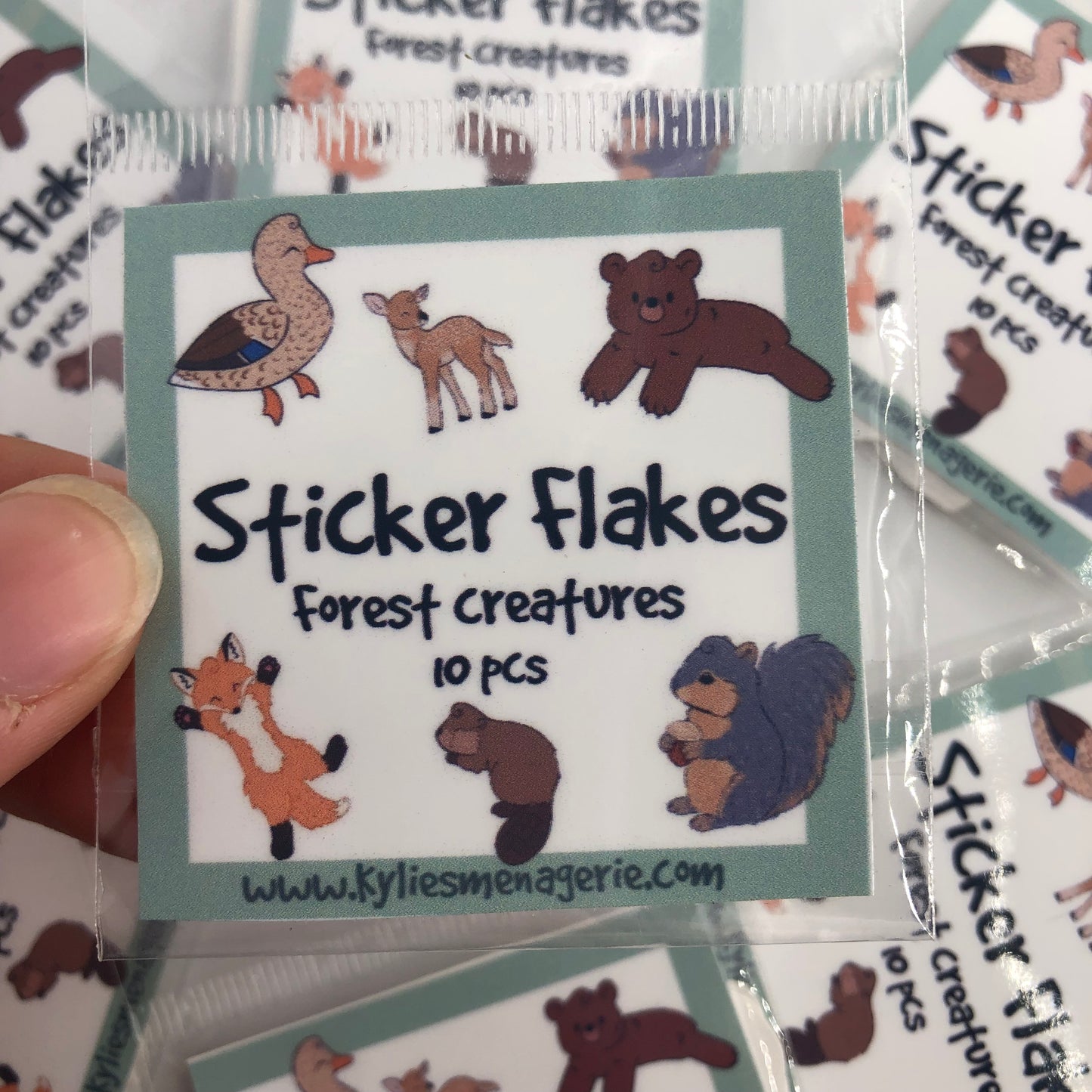 Forest creature sticker flakes