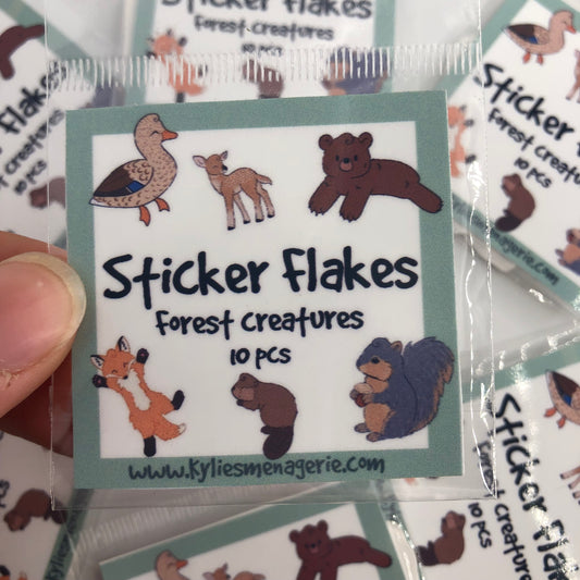 Forest creature sticker flakes