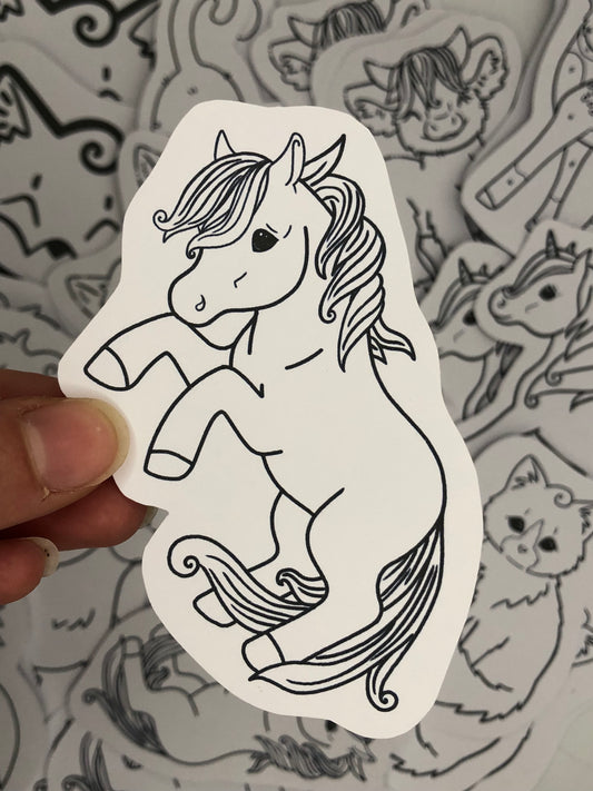 Horse coloring sticker