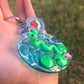 Green snake polymer clay resin keychain art