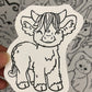 Cow coloring sticker