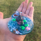 Hippopotamus polymer clay resin keychain art