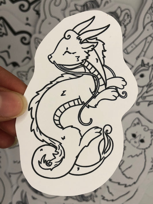 Dragon coloring sticker #1
