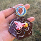 Pig and duck polymer clay resin keychain art