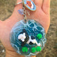 Cow polymer clay resin keychain art