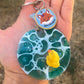 Yellow duck polymer clay resin keychain art