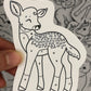 Fawn coloring sticker