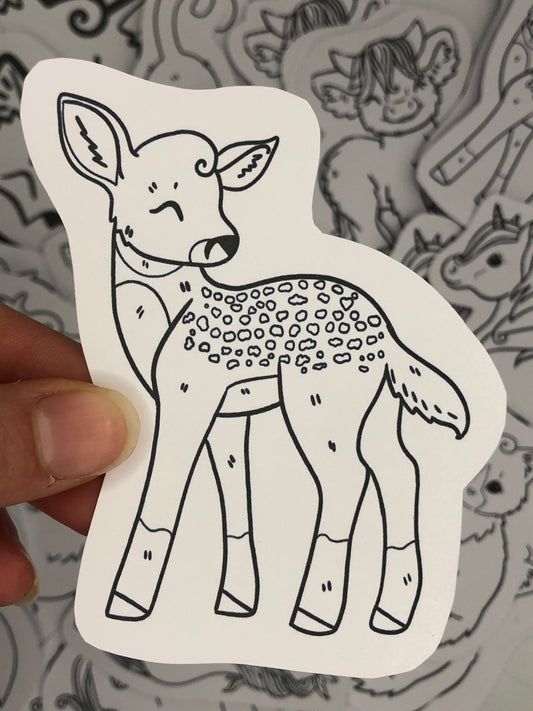 Fawn coloring sticker