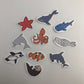 Ocean creature sticker flakes
