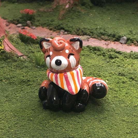 Striped red panda