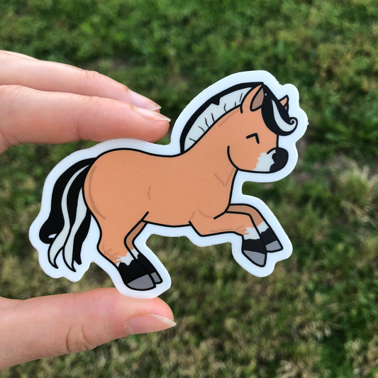 Galloping Fjord Pony Sticker